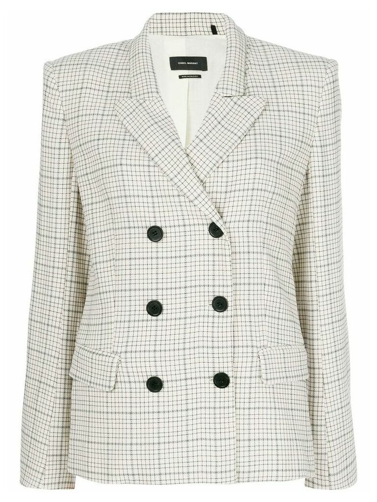 Isabel Marant checked double-breasted blazer - NEUTRALS