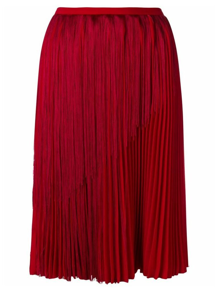 Marco De Vincenzo fringed pleated skirt - Red