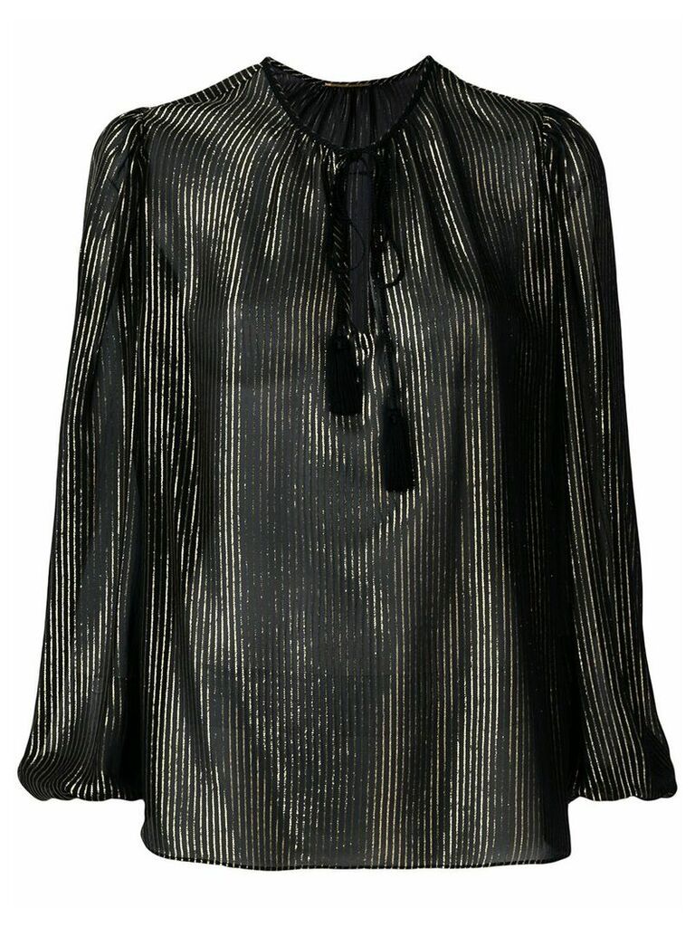 Saint Laurent metallic striped blouse - Black
