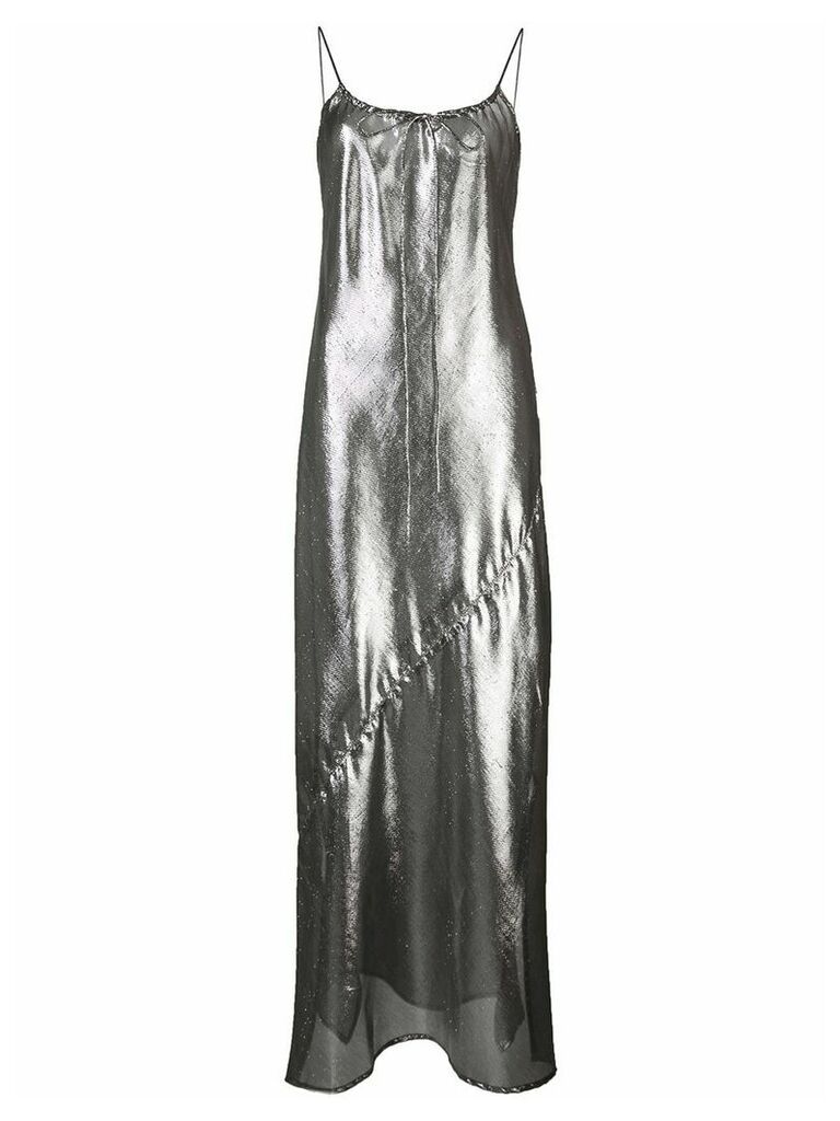 Lisa Marie Fernandez metallic effect sheer dress - SILVER
