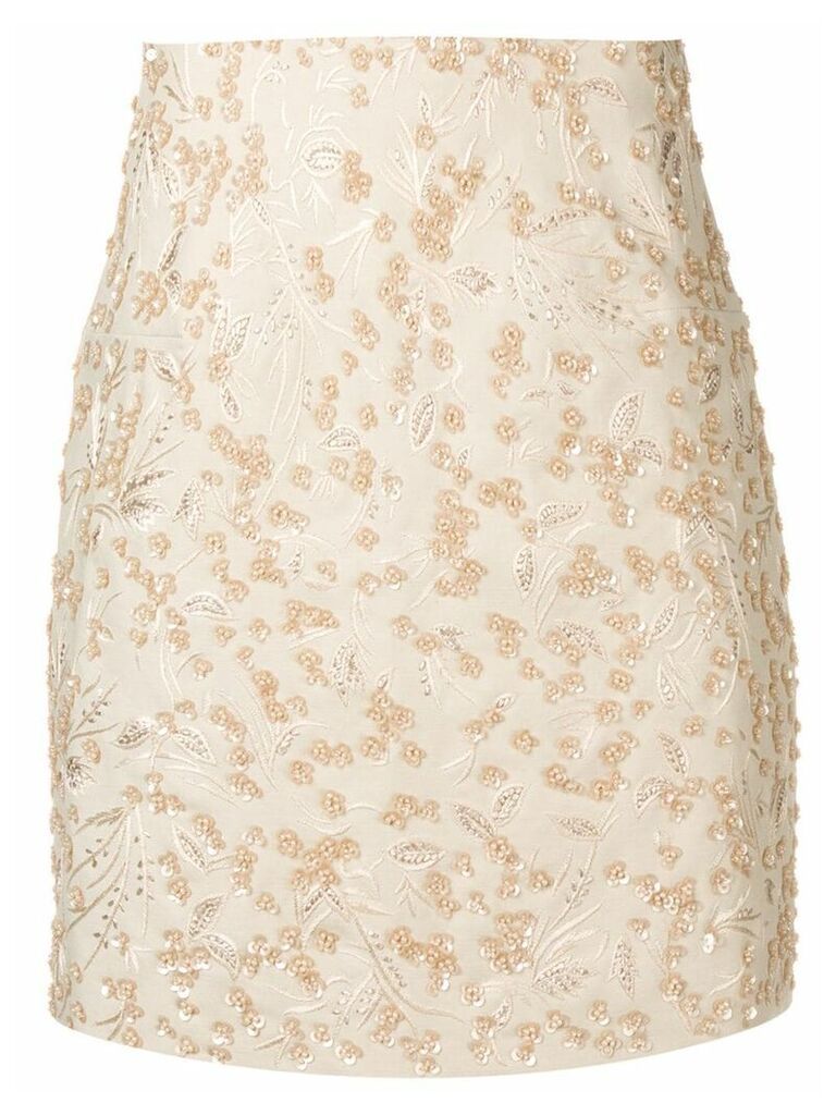 Noon By Noor Scout embroidered mini skirt - NEUTRALS