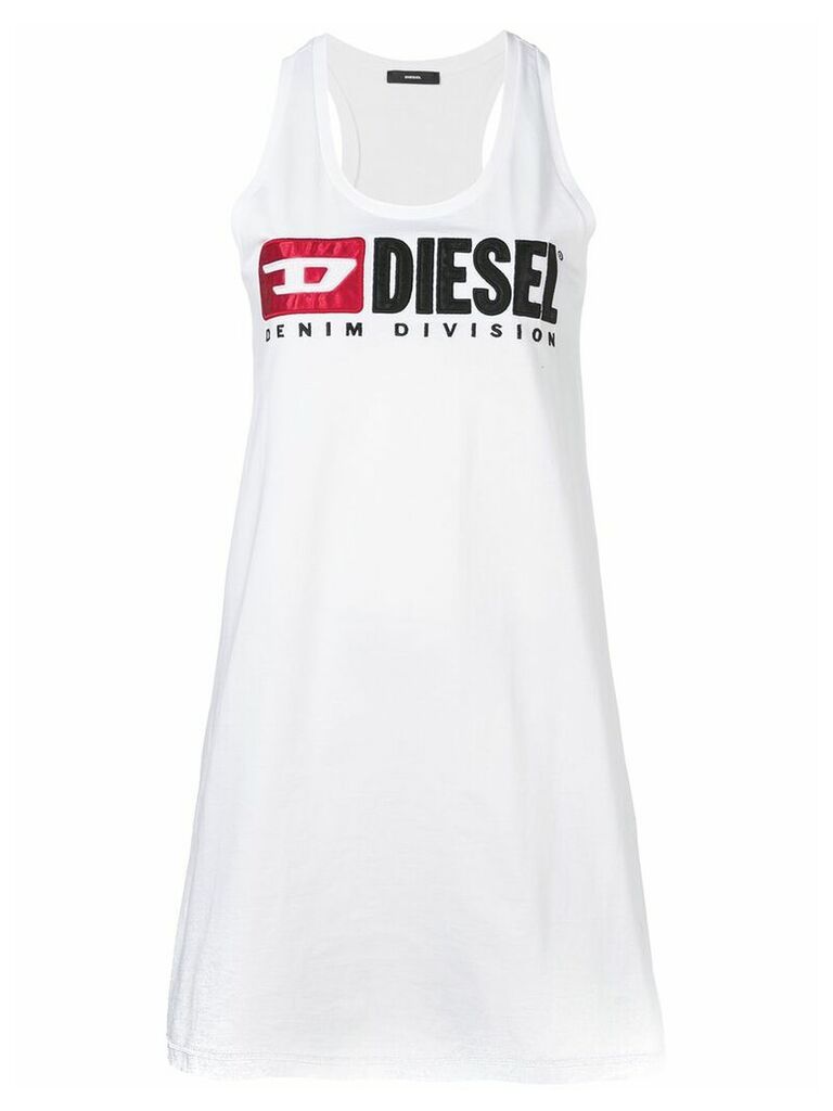 Diesel logo embroidered tank top - White