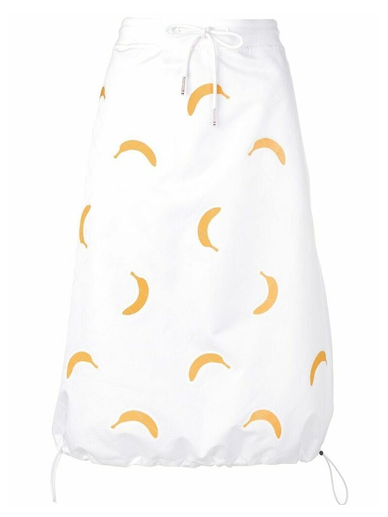 Thom Browne Banana Appliqué Ripstop Skirt - White