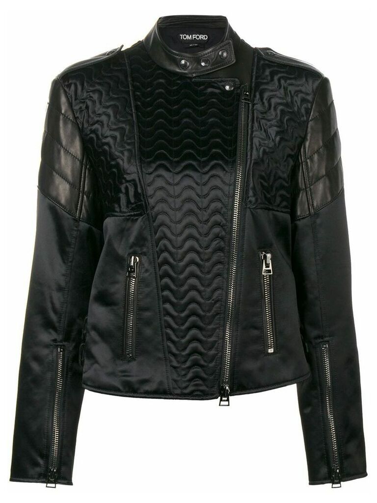 Tom Ford animal print leather jacket - Black