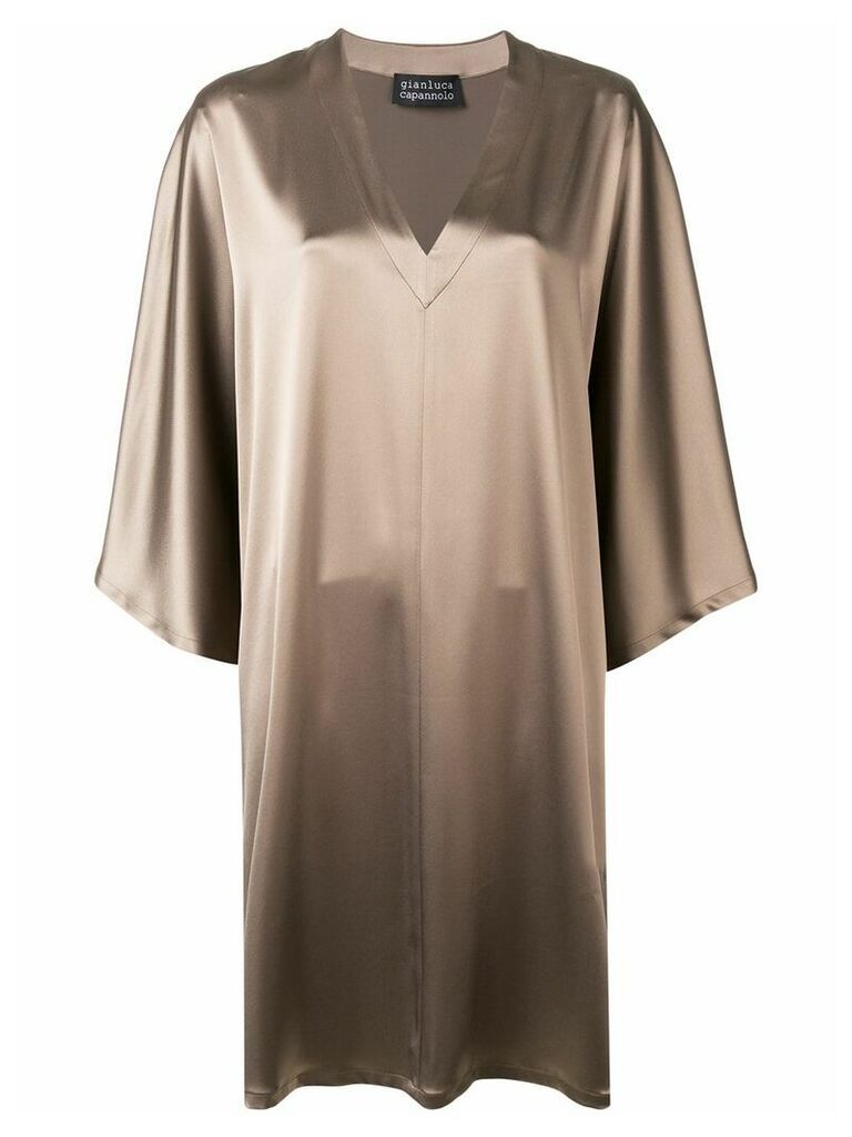 Gianluca Capannolo metallic draped dress - Brown