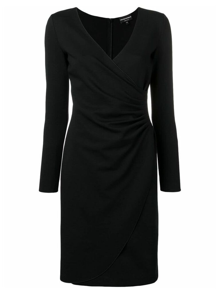 Emporio Armani wrap front dress - Black