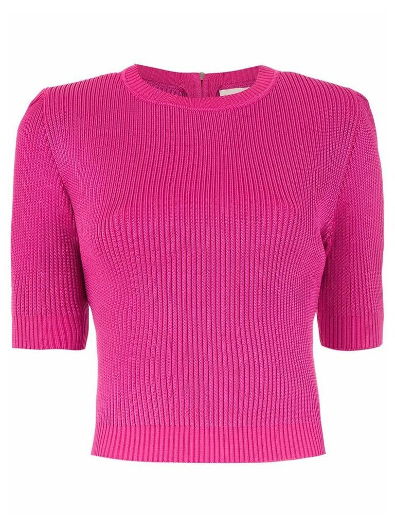 Framed knitted cropped top - PINK