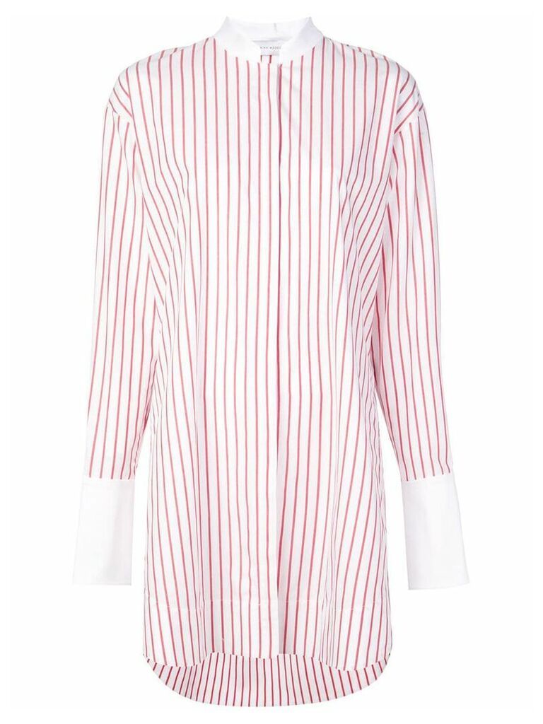 Marina Moscone oversized striped shirt - White
