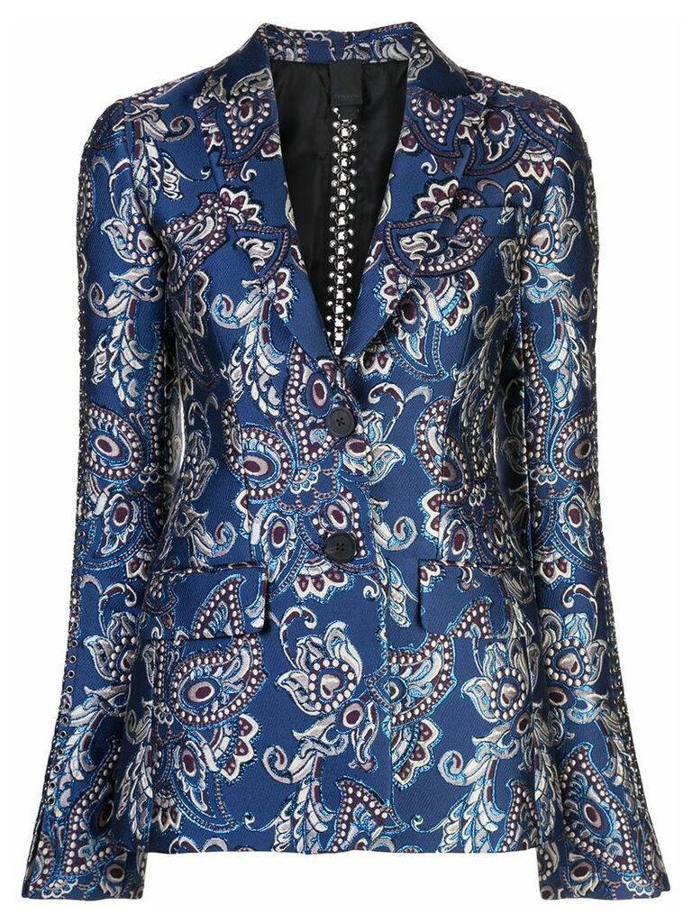 Vera Wang chain embroidered blazer - Blue