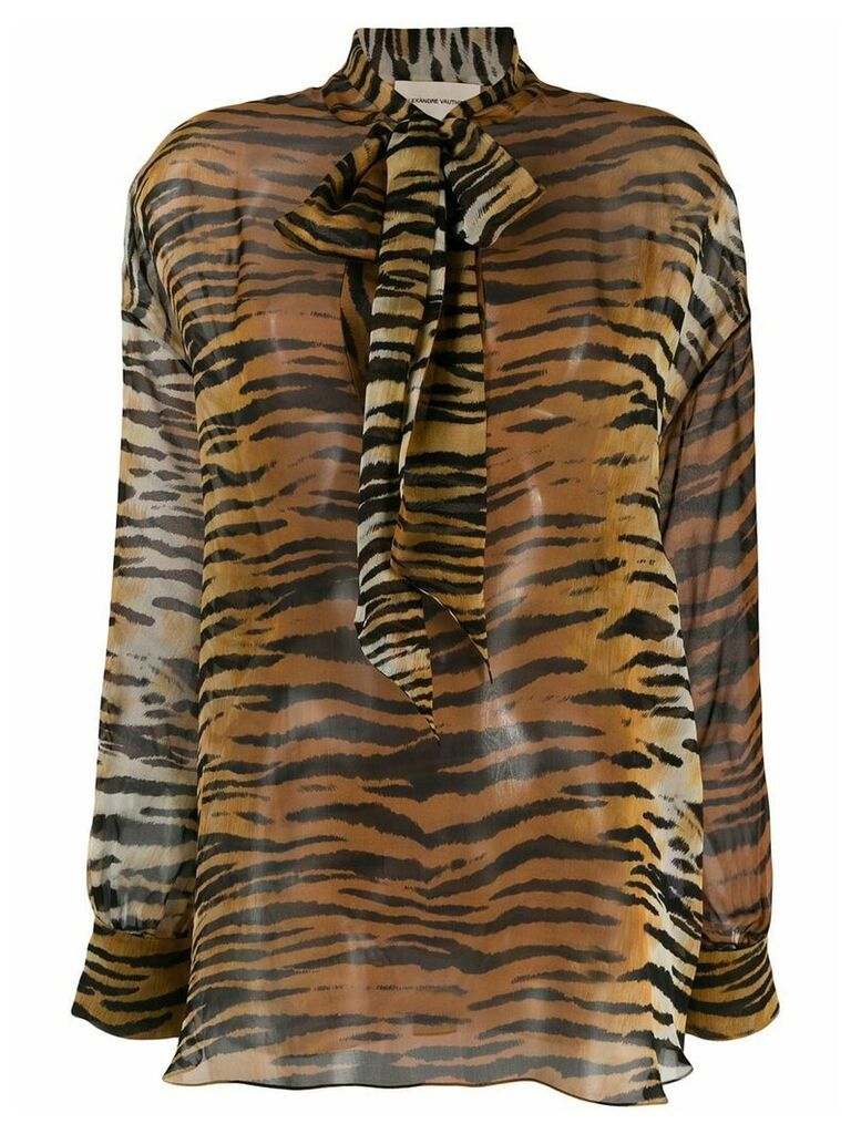Alexandre Vauthier tiger print blouse - Neutrals