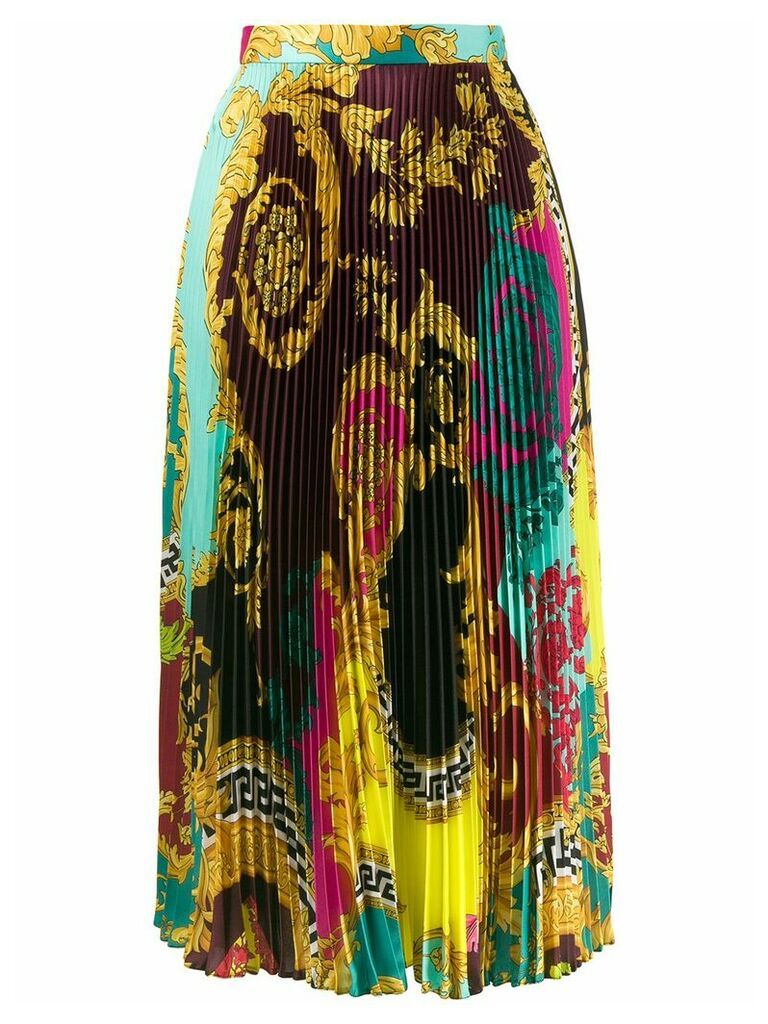 Versace Baroque print pleated skirt - Multicolour