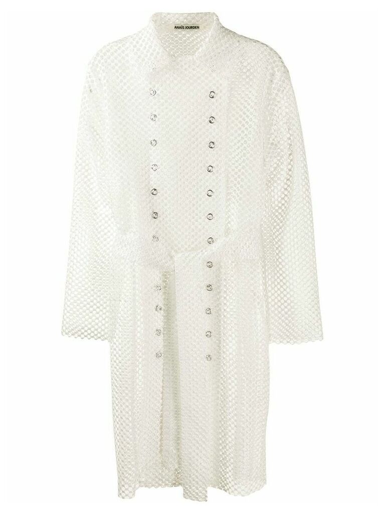 Jourden mesh style trench coat - White