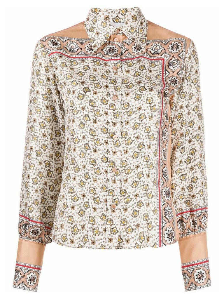 Chloé floral paisley print silk shirt - Neutrals