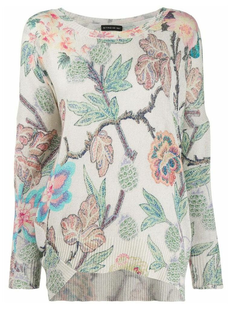 Etro floral print jumper - NEUTRALS