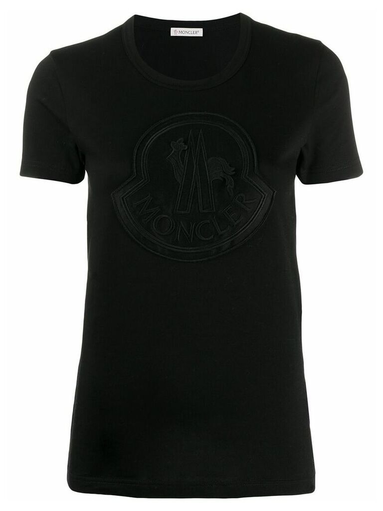 Moncler central logo patch crew neck T-shirt - Black