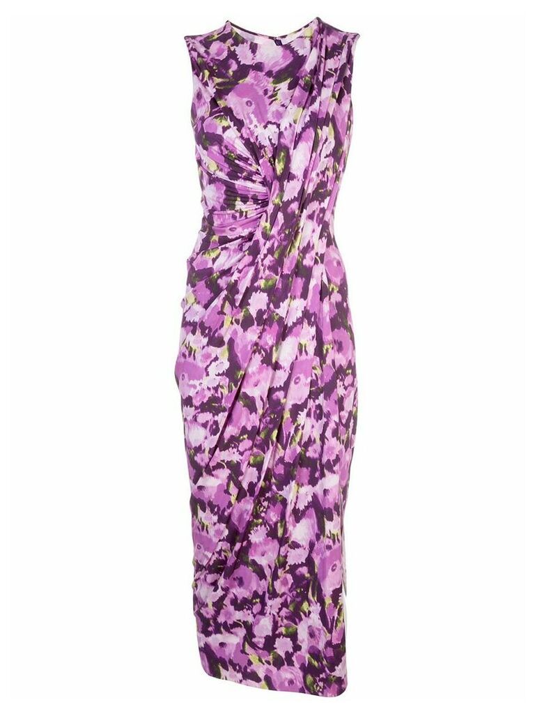 Jason Wu Collection side slit floral print dress - PURPLE