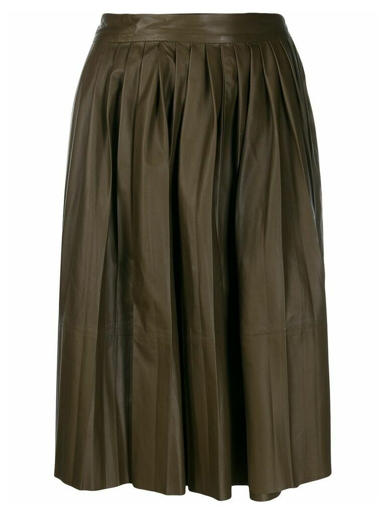 Yves Salomon pleated skirt - Brown