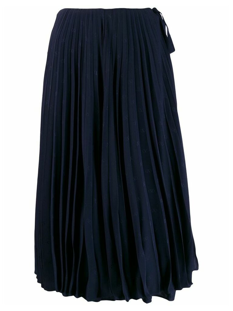 Valentino mini jacquard VLOGO pleated skirt - Blue