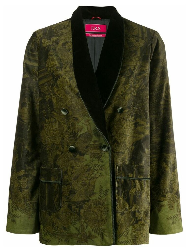 F.R.S For Restless Sleepers double breasted patterned blazer - Green
