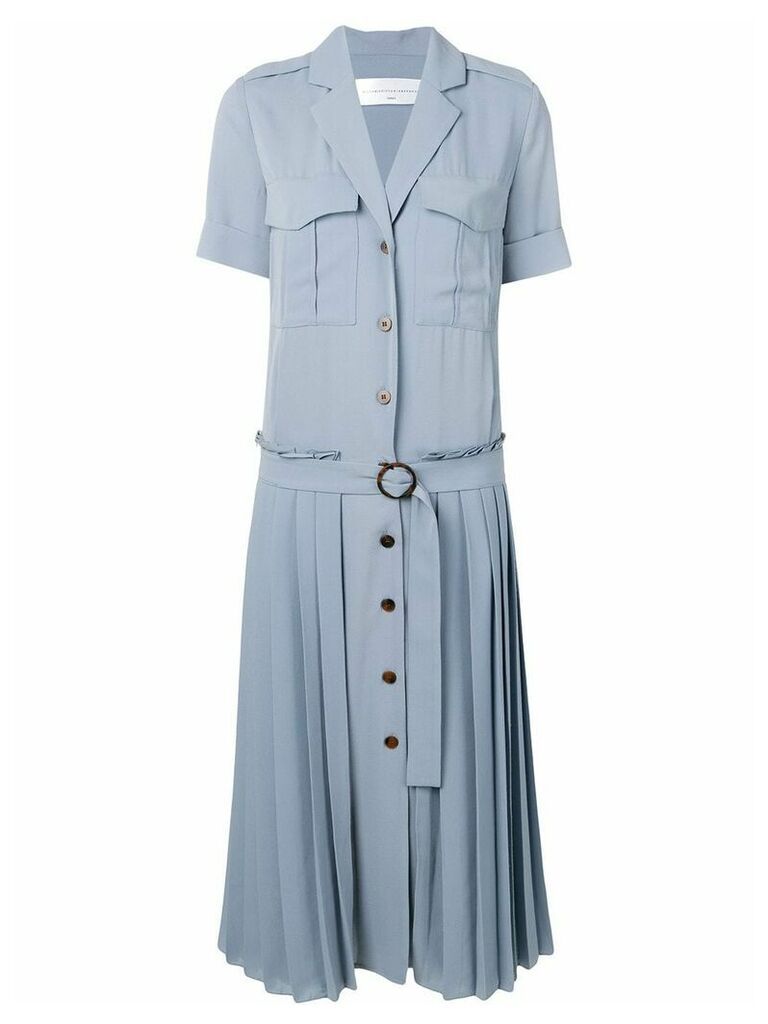 Victoria Victoria Beckham pleat detail shirt dress - Blue