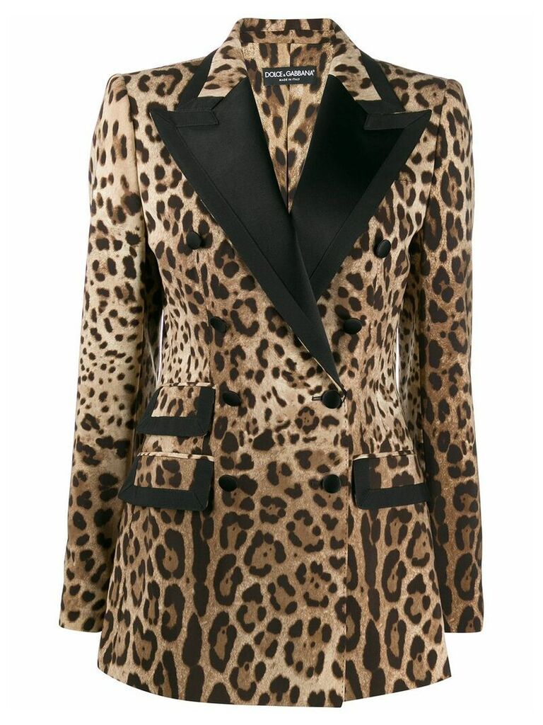 Dolce & Gabbana leopard print blazer - Brown