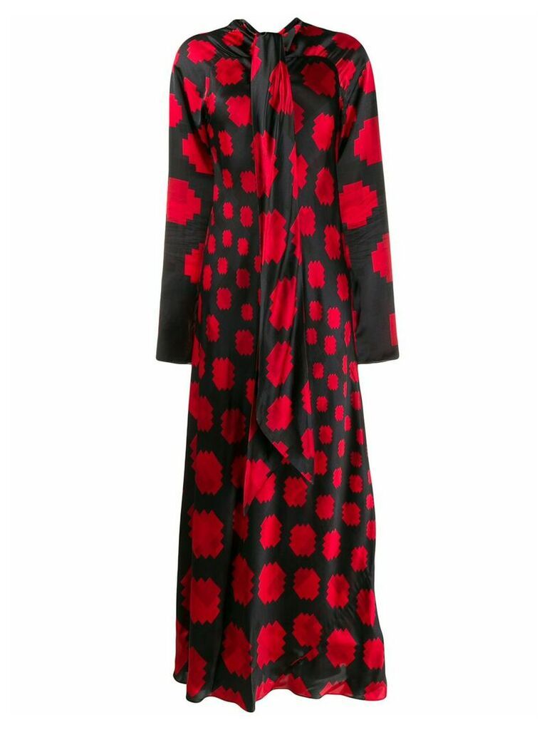 Marni long geometric pattern dress - Red