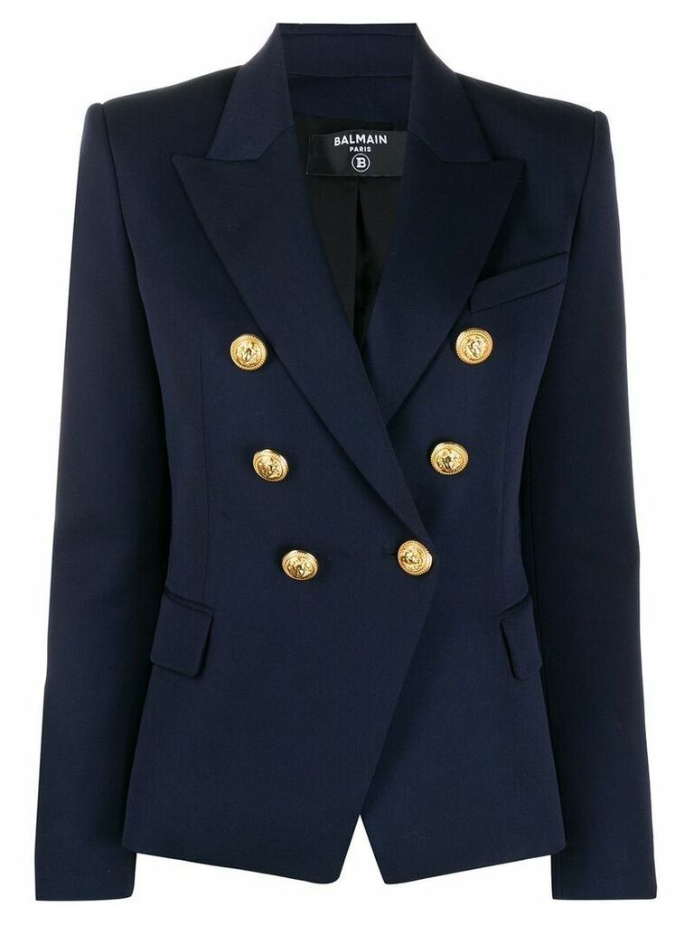 Balmain double-breasted fitted blazer - Blue