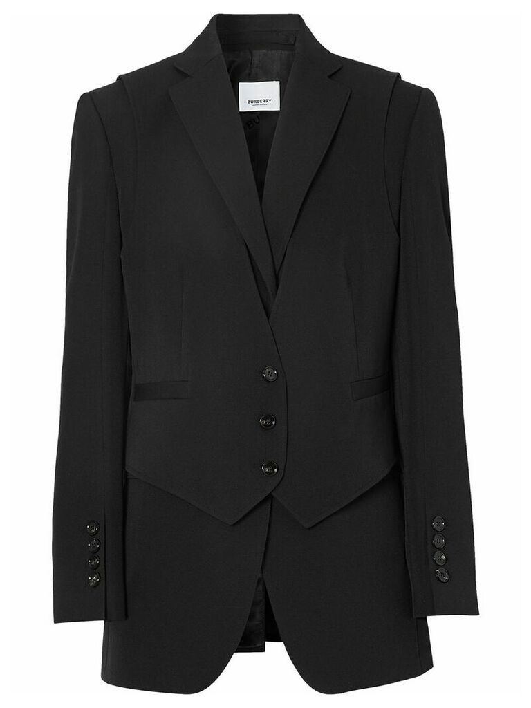 Burberry waistcoat overlay blazer - Black
