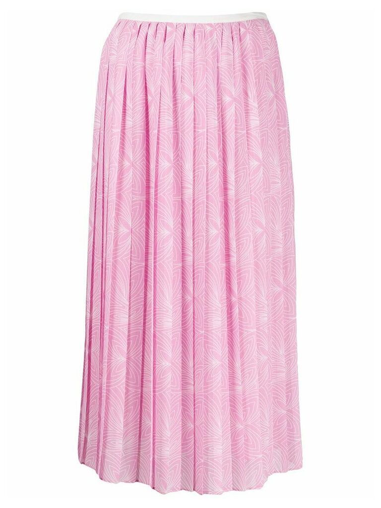 See by Chloé graphic pleated skirt - PINK