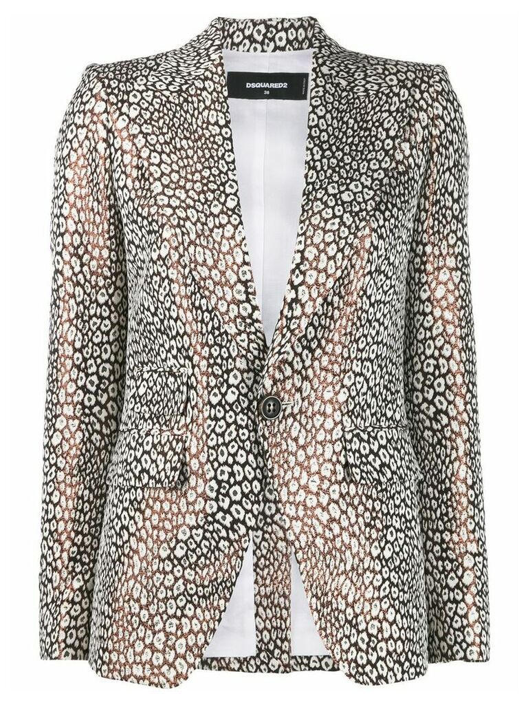 Dsquared2 tailored leopard pattern blazer - White