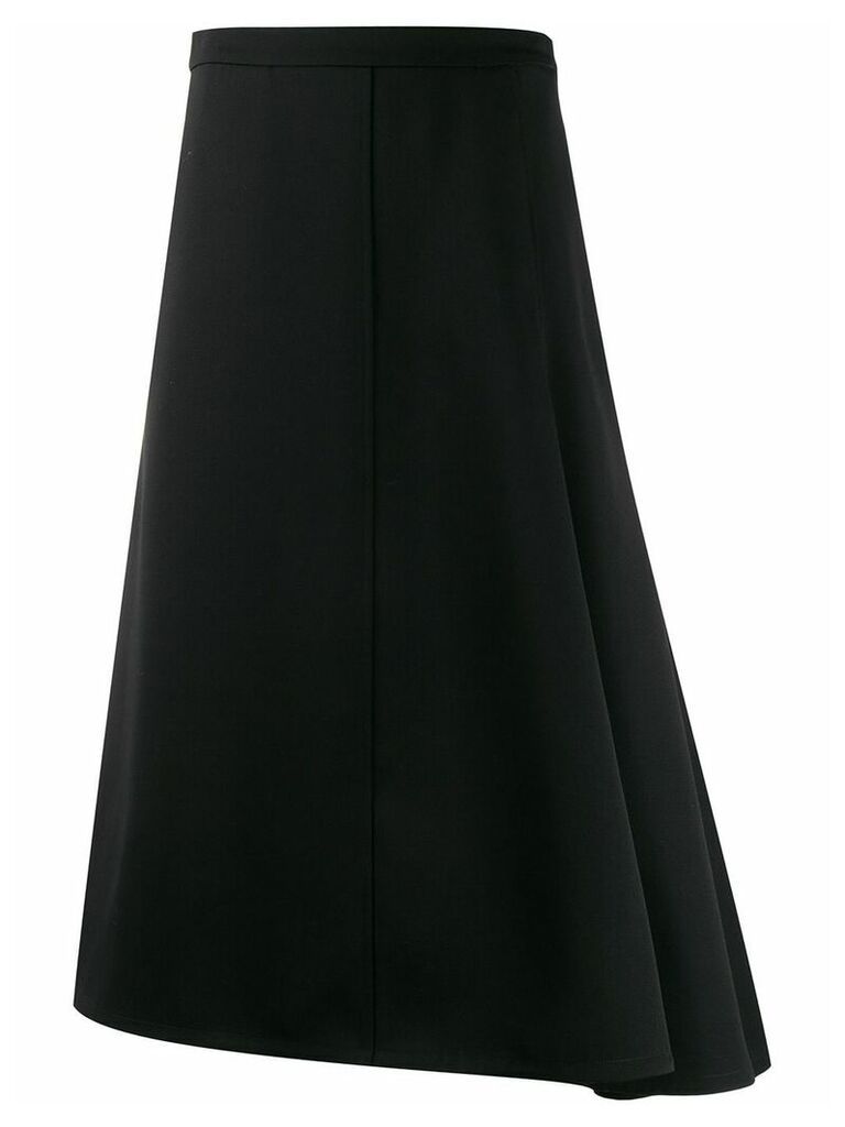 Jil Sander asymmetric flared midi skirt - Black