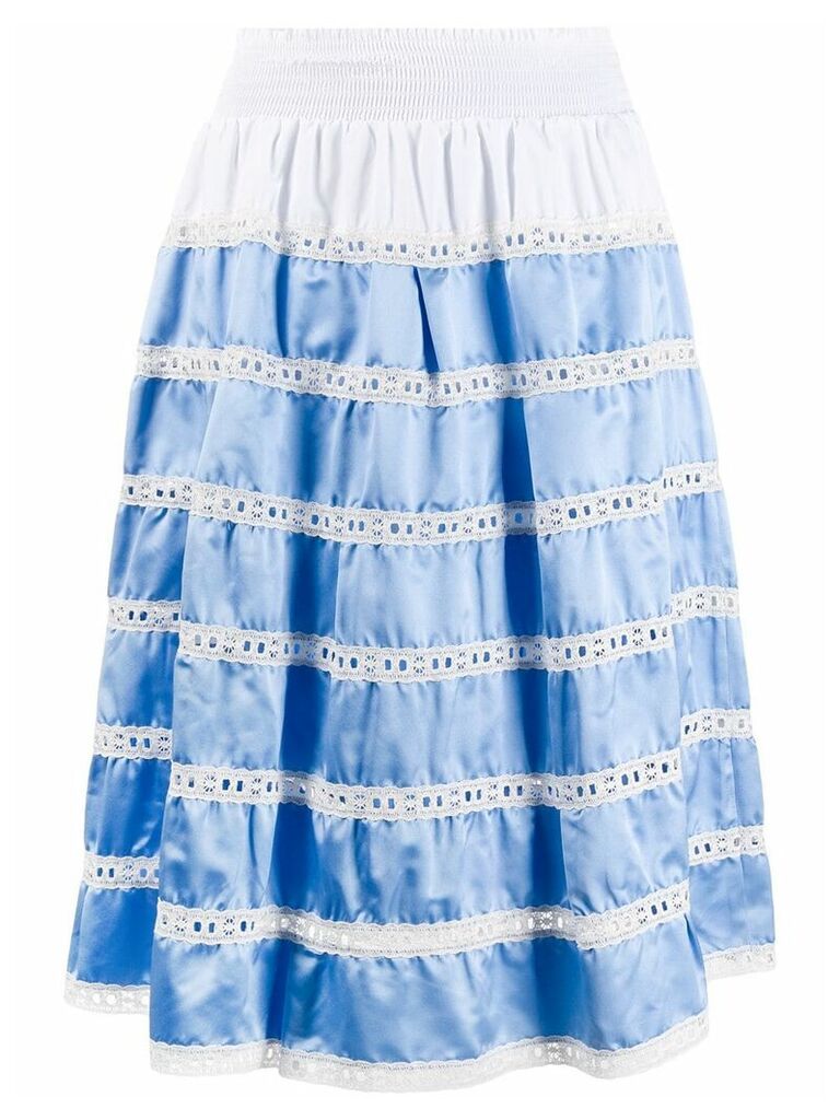 Prada tiered high-waisted skirt - Blue