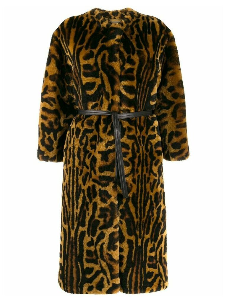 Givenchy leopard print faux fur coat - Brown