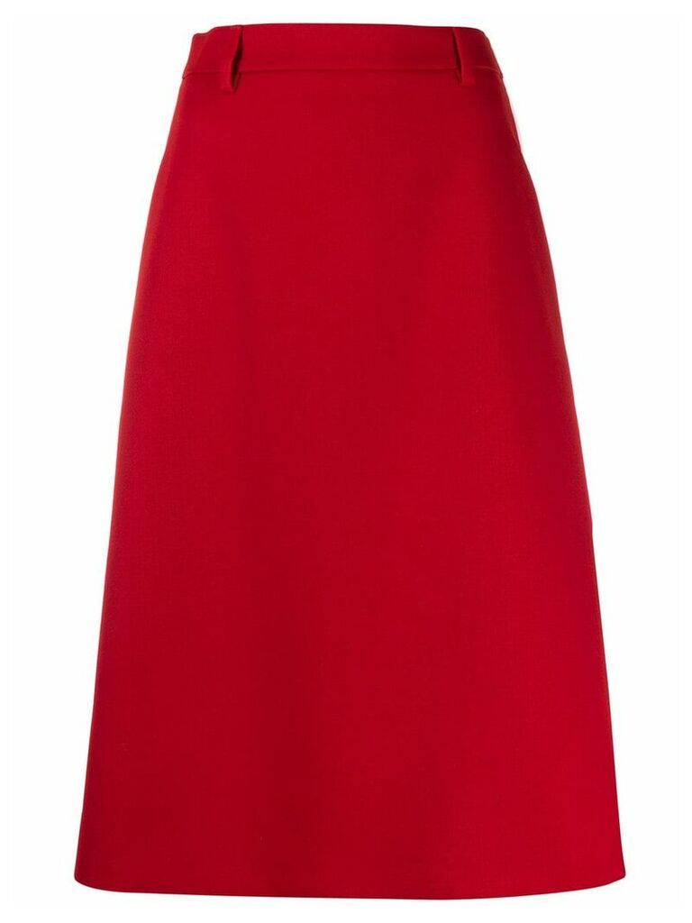 Prada gabardine A-line skirt - Red