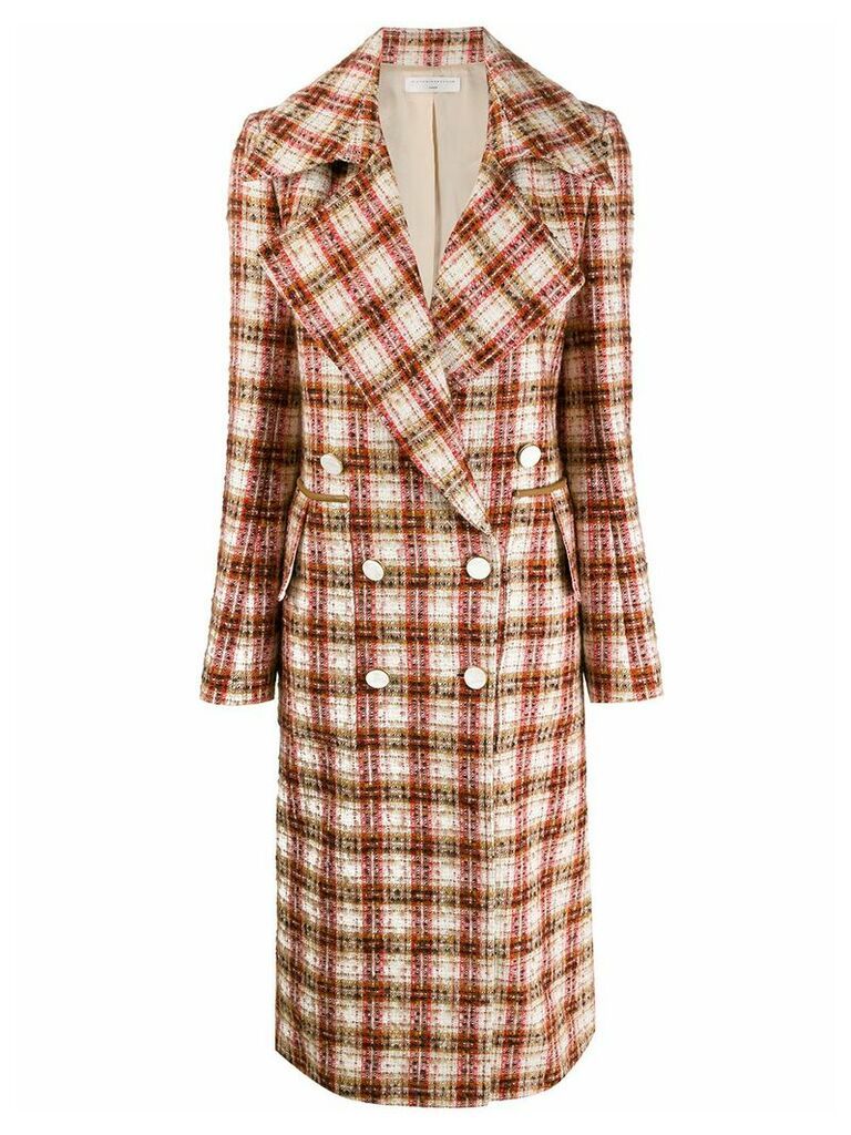 Victoria Beckham double-breasted tweed coat - White