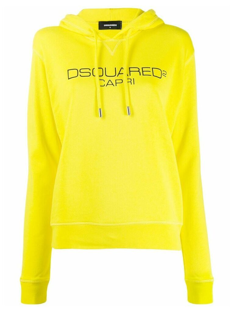 Dsquared2 logo print hoodie - Yellow