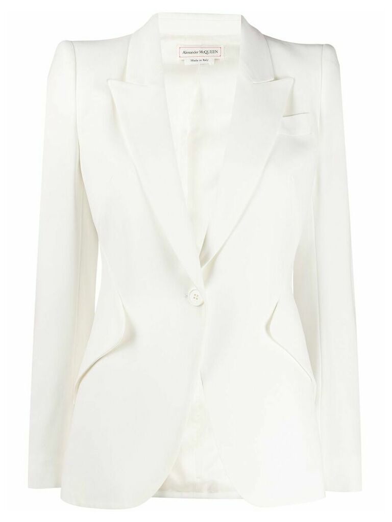 Alexander McQueen structured shoulder blazer - White