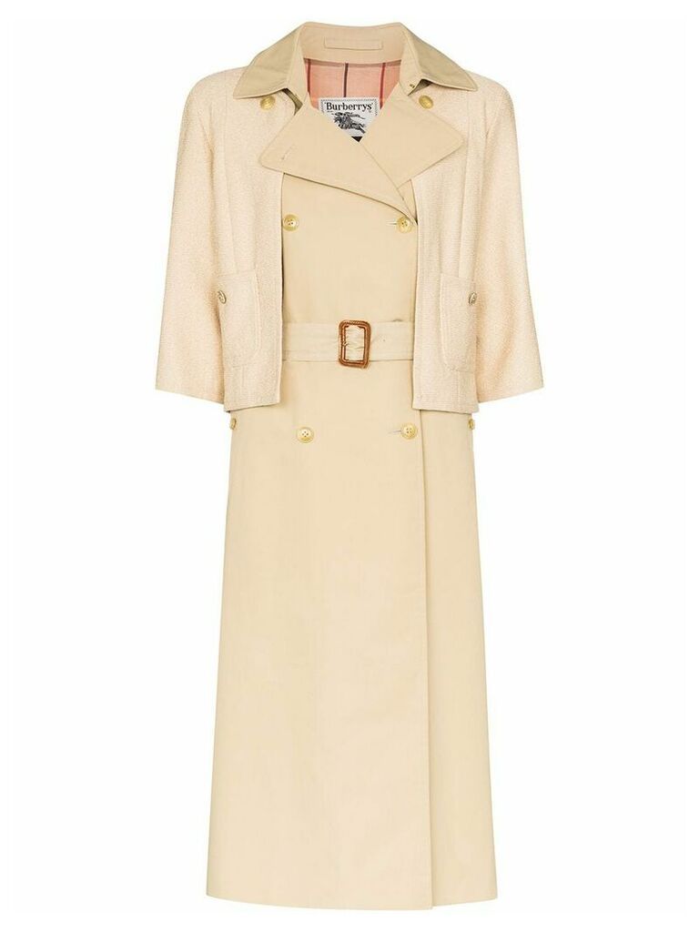 Tiger In The Rain hybrid layer-look trench coat - Neutrals