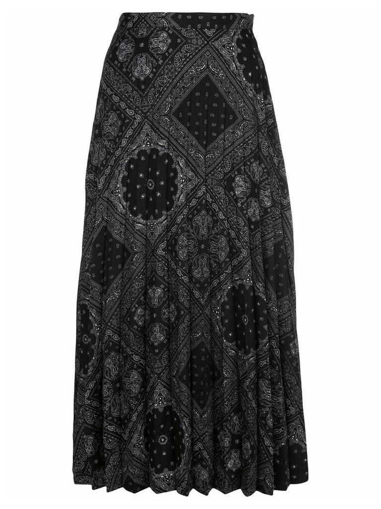 FUNG LAN AND CO. paisley pleated skirt - Black