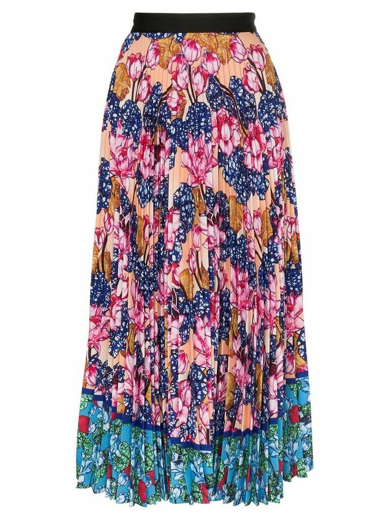 Mary Katrantzou floral print pleated midi skirt - PINK