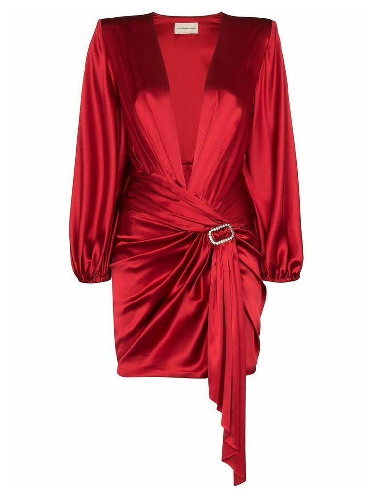Alexandre Vauthier embellished-buckle draped mini dress - Red