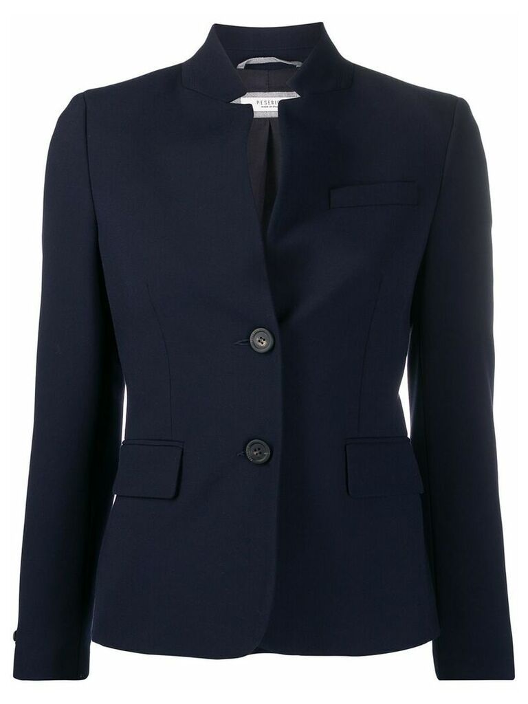 Peserico slim-fit high-collar blazer - Blue
