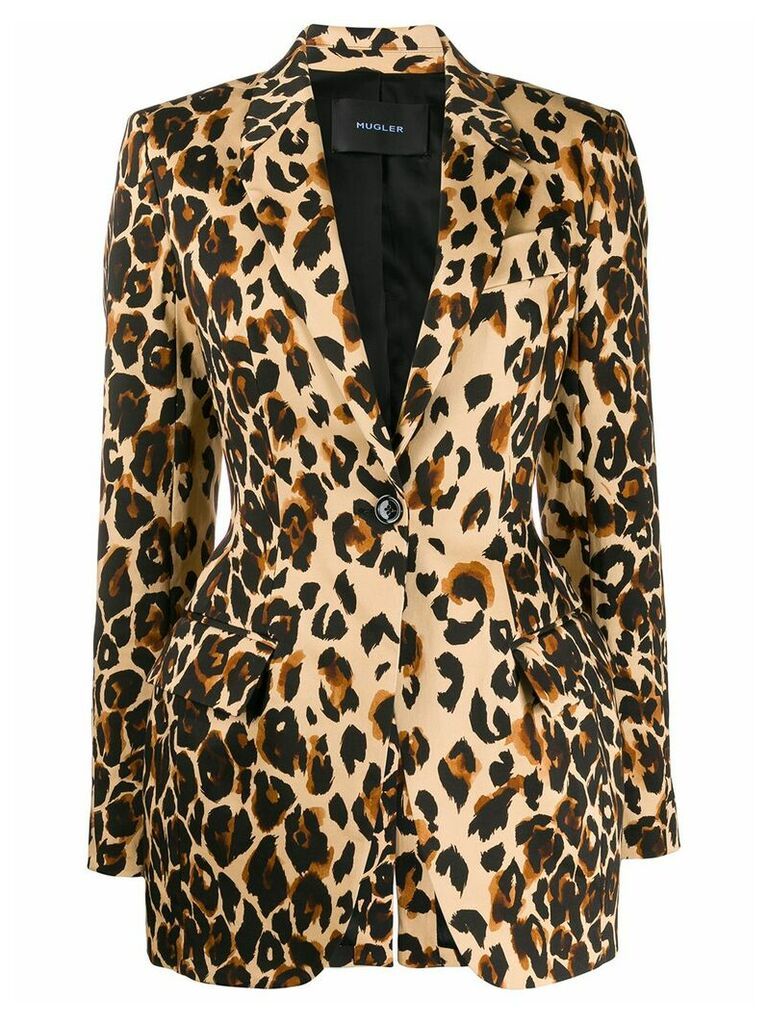 Mugler leopard-print blazer - Brown