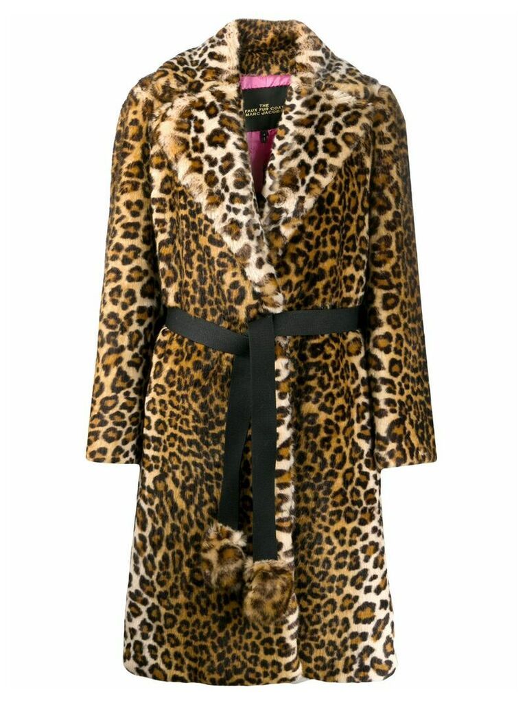 Marc Jacobs leopard-print faux fur coat - Brown