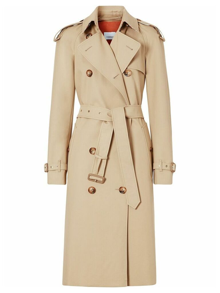 Burberry monogram-lined trench coat - Neutrals