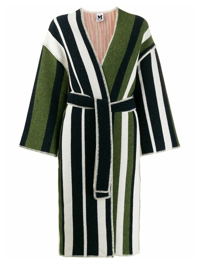 M Missoni striped knit cardi-coat - Green