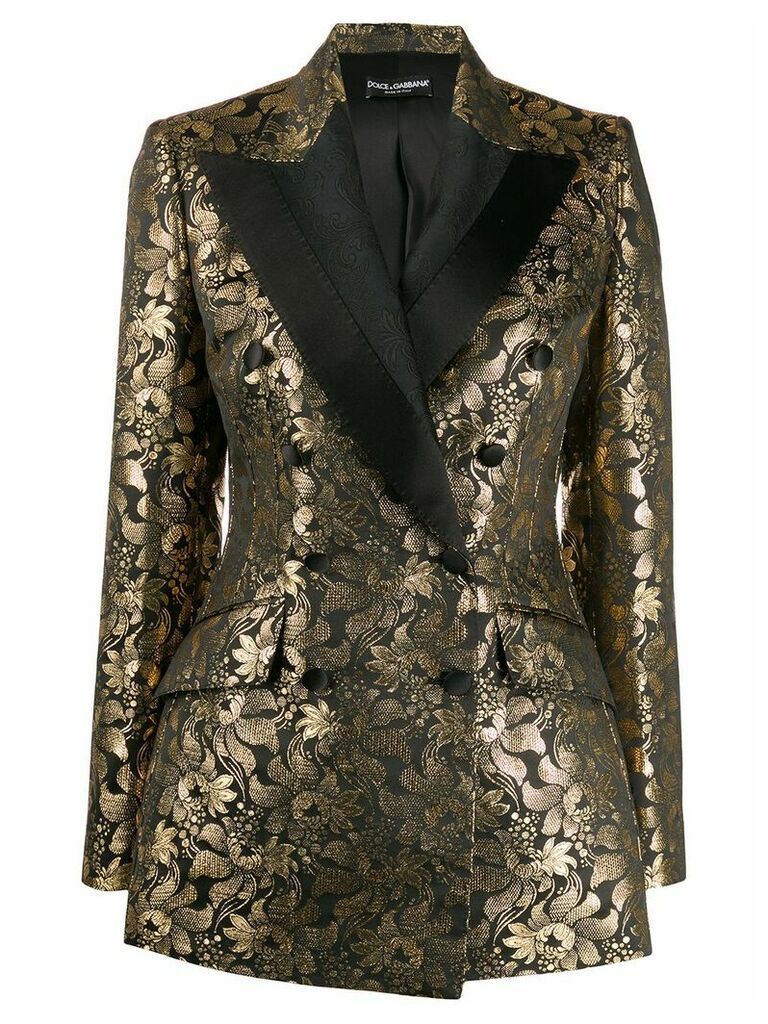 Dolce & Gabbana double-breasted jacquard blazer - Black
