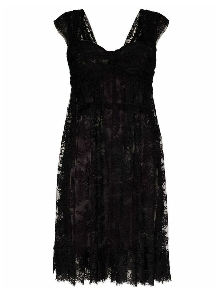 Dolce & Gabbana sheer lace mini dress - Black