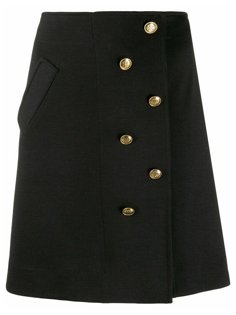Givenchy A-line button-embellished skirt - Black