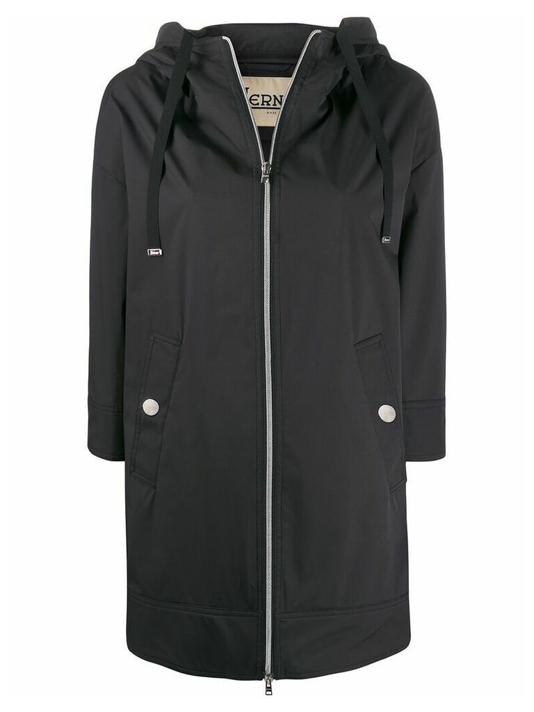 Herno rubberised hooded coat - Black